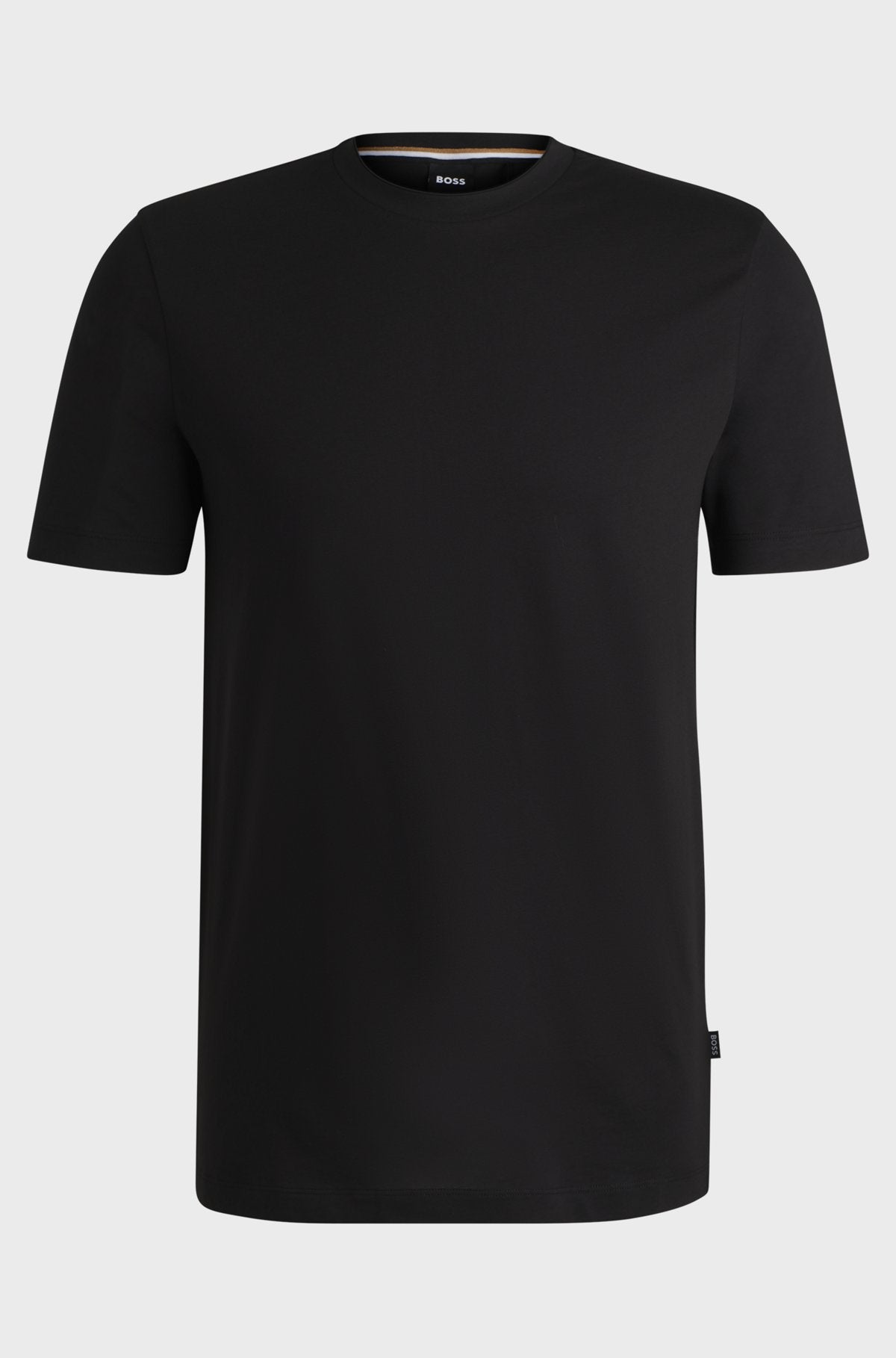 Cotton-jersey regular-fit T-shirt with ribbed collar